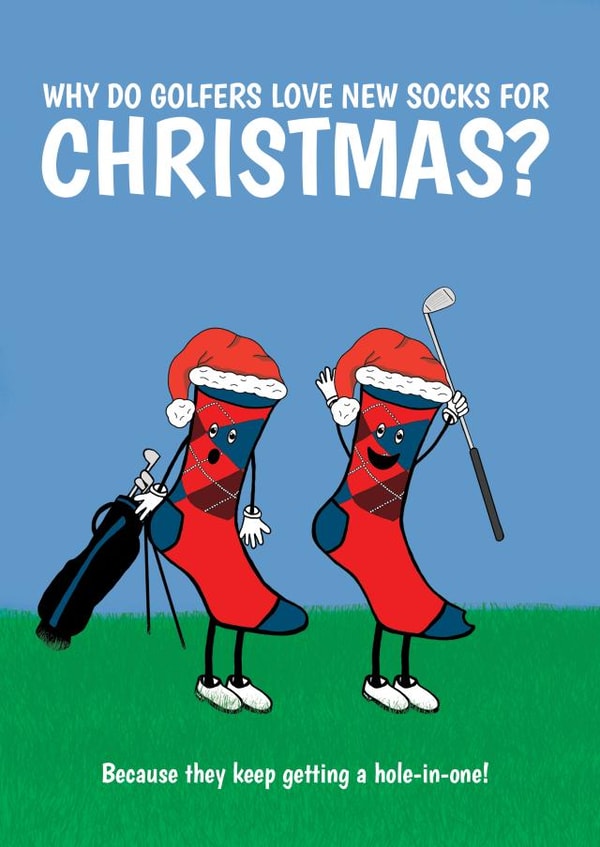 Golfers Love New Socks For Christmas created by @Cupsie's Creations