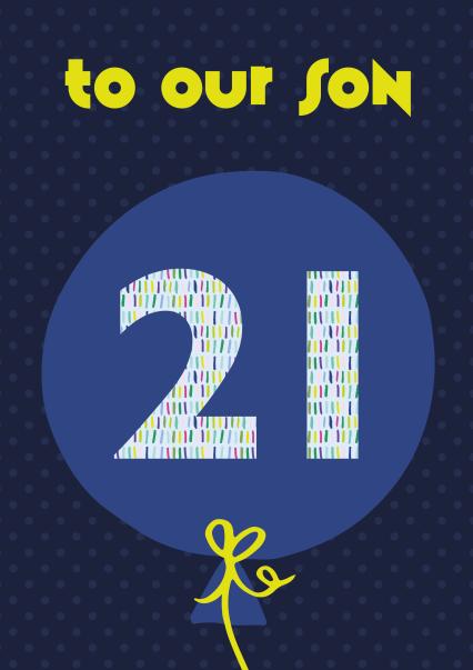 Balloon son 21st card card