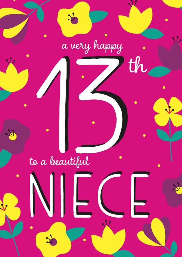 Happy 13th Birthday Niece created by Juniper and Rose Studio