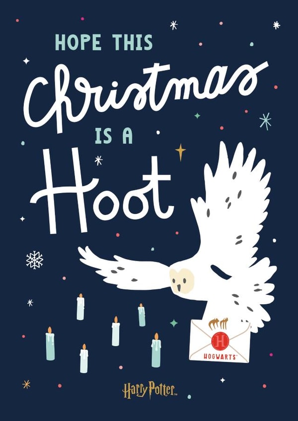 Have a Hoot Hedwig Owl Harry Potter Christmas Card created by Cardology