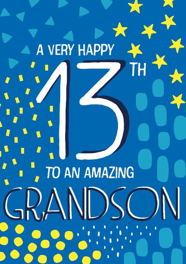 Happy 13th Birthday Grandson created by Juniper and Rose Studio