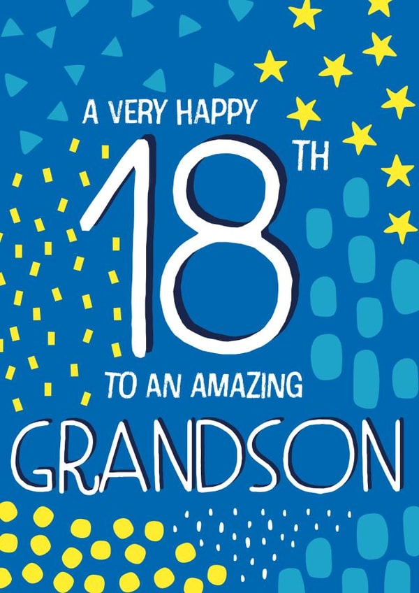 Happy 18th Birthday Grandson created by Juniper and Rose Studio