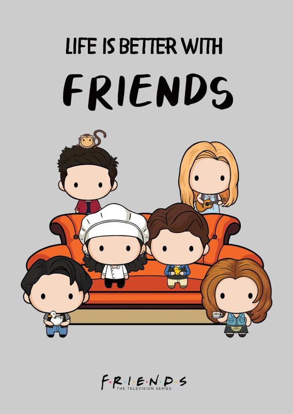 Life is better with Friends tv show Birthday card just because card created by Cardology