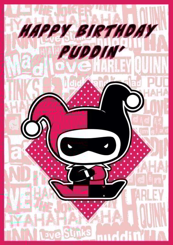 Happy Birthday Chibi Harley Quinn Birthday Card created by Cardology