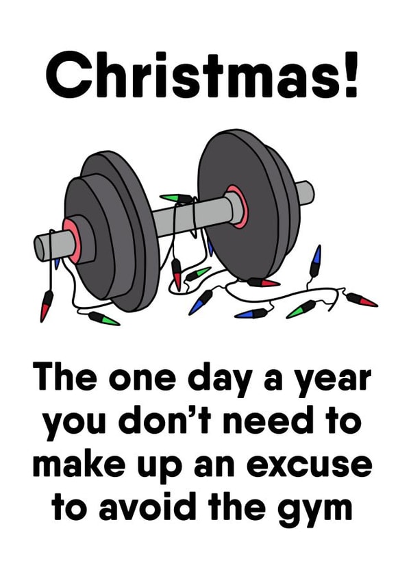No Gym on Christmas Funny Card created by Daft as Duck