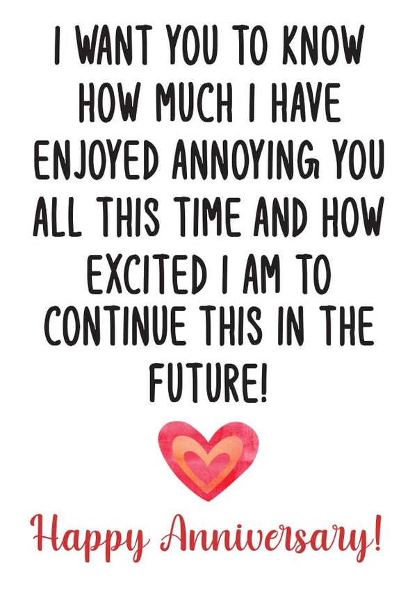 Funny Anniversary Card For Your Partner. 1001 created by Nidd And Rigg!