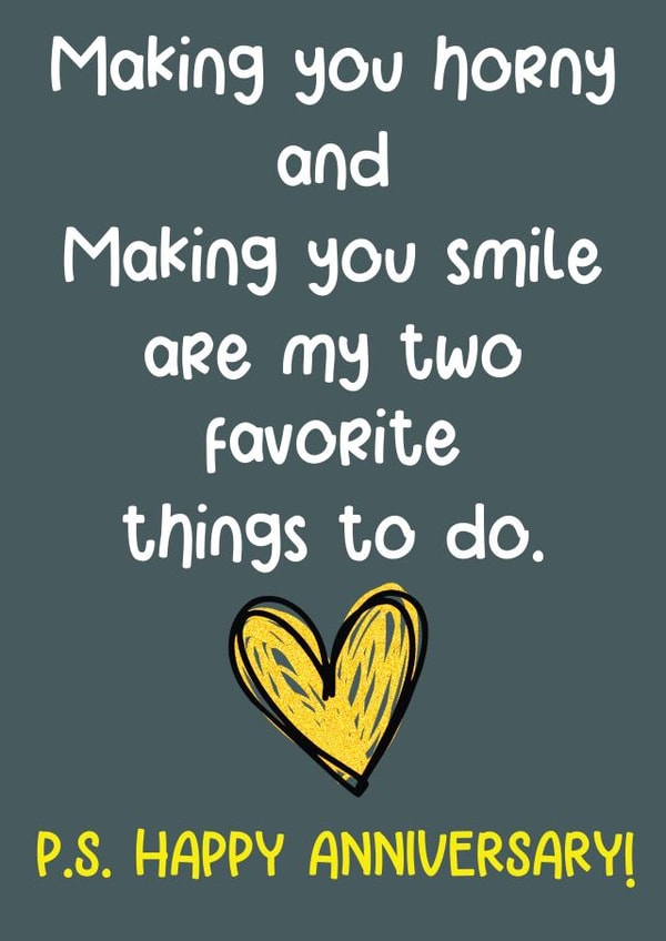 Naughty Anniversary Card For Your Partner. 1001 created by Nidd And Rigg!