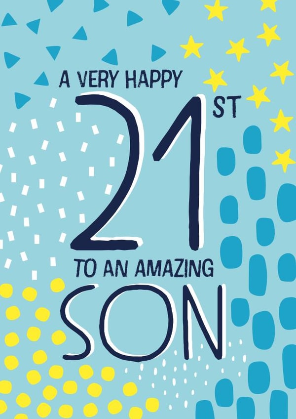 Happy 21st Birthday Son created by Juniper and Rose Studio