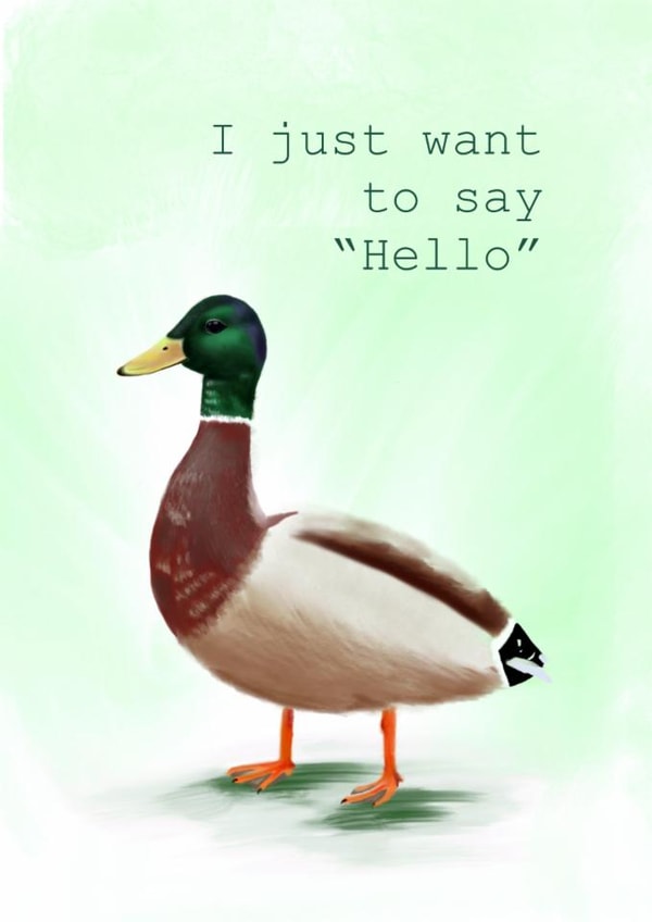 Duck say "hello" created by Katherine Tolstyh