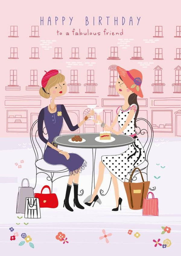 Classic Birthday Card - Fabulous Friend - Bags created by Little Stringers