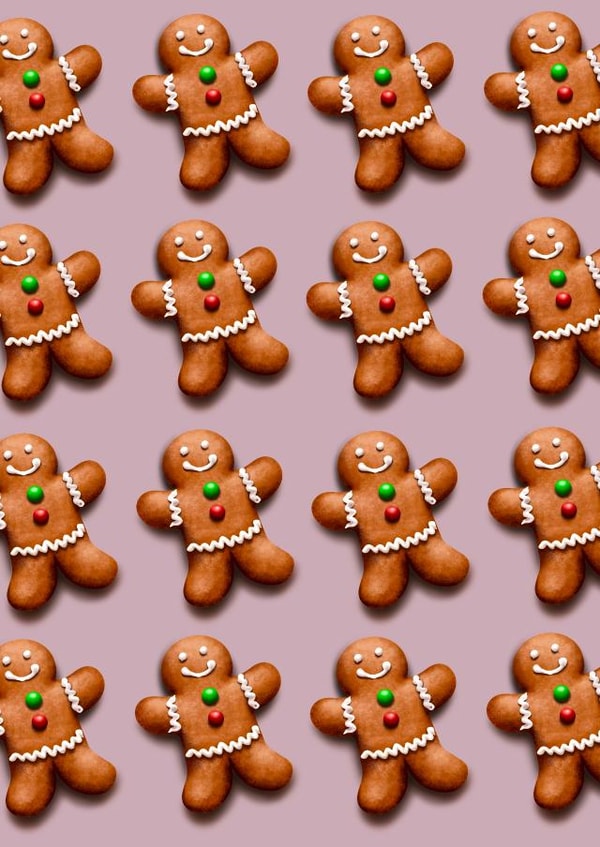 Gingerbread Man Christmas Card 1001 created by hannahwhiteartand_illustration