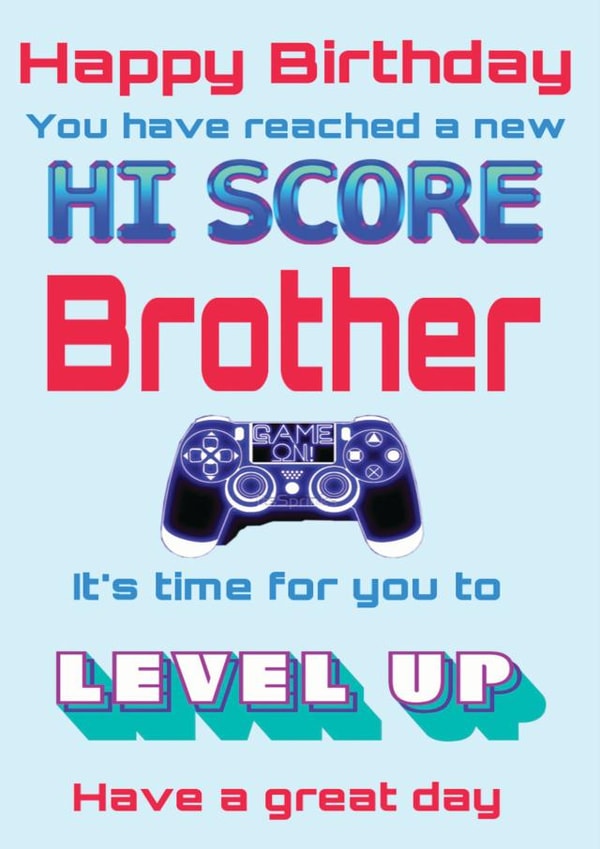 Brother gaming birthday card created by Yasmine Brickland