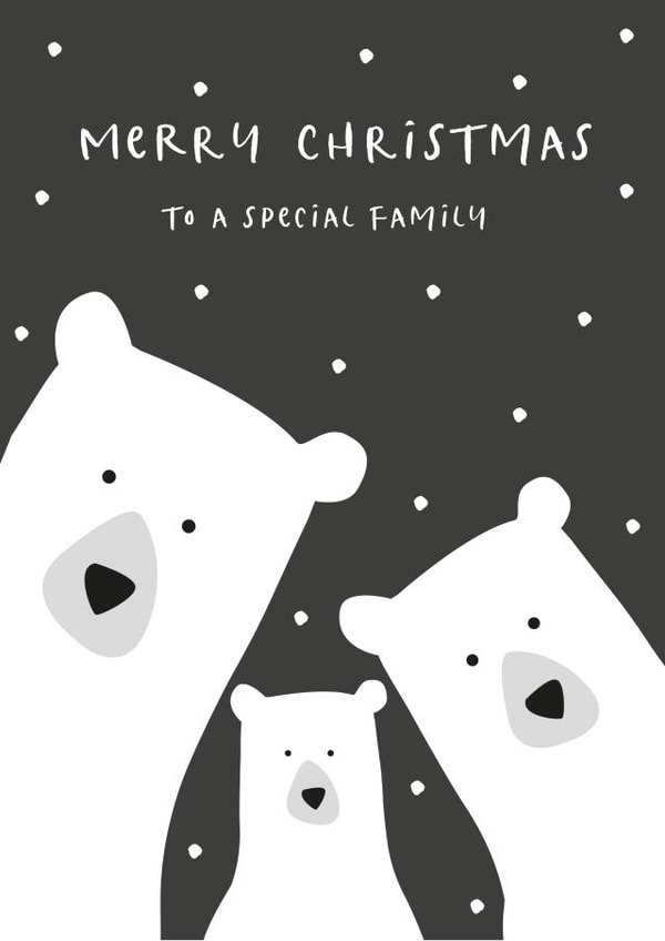 Bear family Christmas cards card