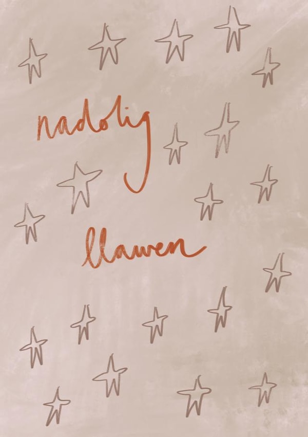 Nadolig Llawen, Welsh Christmas card created by By Saffron
