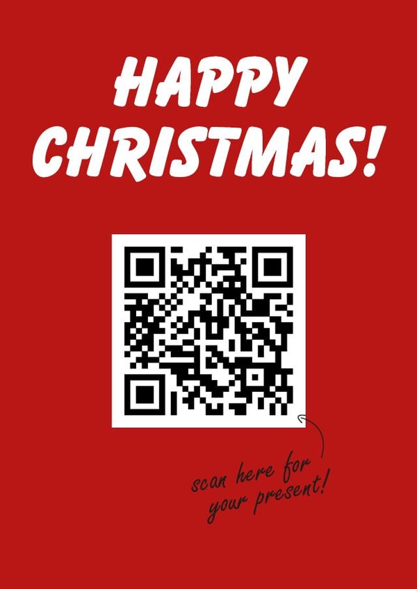 Rickroll Christmas Card (Rick Astley QR Code) 1001 created by SJS Designs