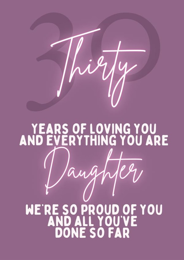 Daughter 30th Card created by Pretty Cute