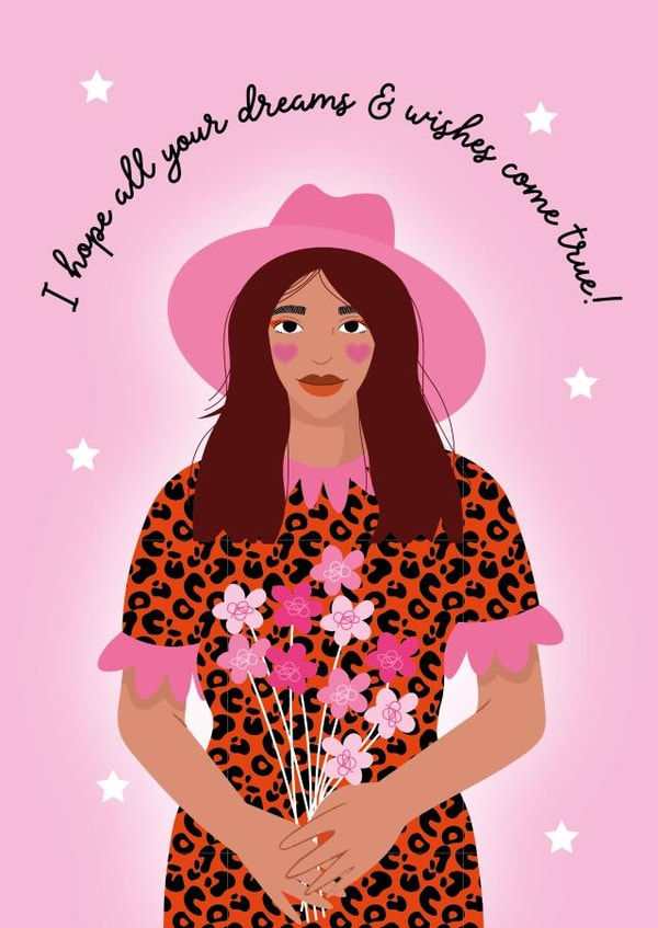 I hope all your dreams and wishes come true - Positivity card created by Foxanne