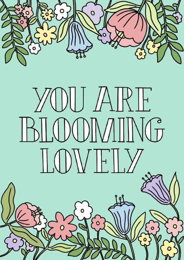 Floral card, just because, for friend, flower, pick me up, for her, appreciation created by By Emma Dearling