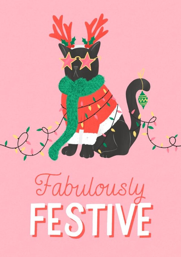 Fabulously Festive Cat Christmas Card created by Bird & Co Studio