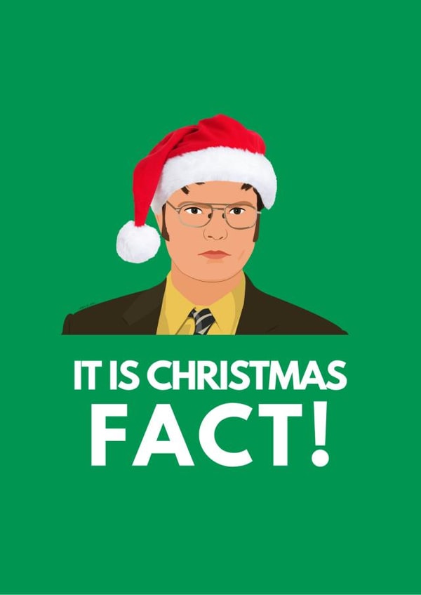 The Office inspired Christmas Card featuring Dwight Schrute created by Highgrove Cards