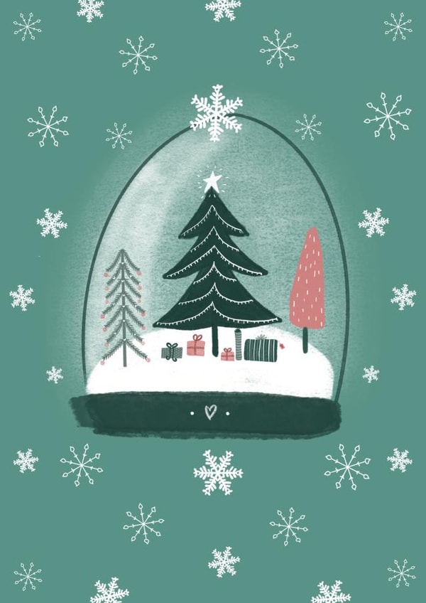 Pretty - Classic - Snowglobe - Traditional - Snowfall - Christmas Tree - Festive - Christmas Card created by Picoloco Studio