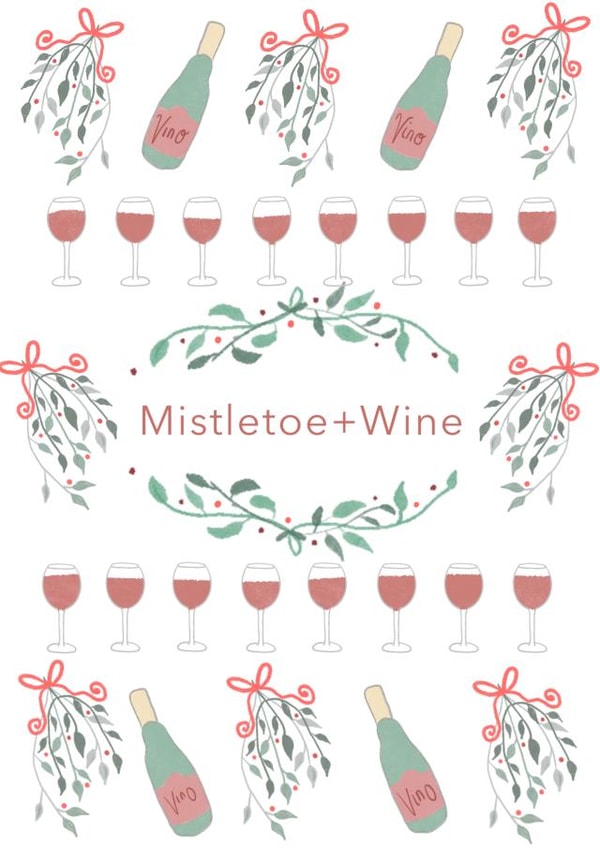 Mistletoe and wine created by Picoloco Studio