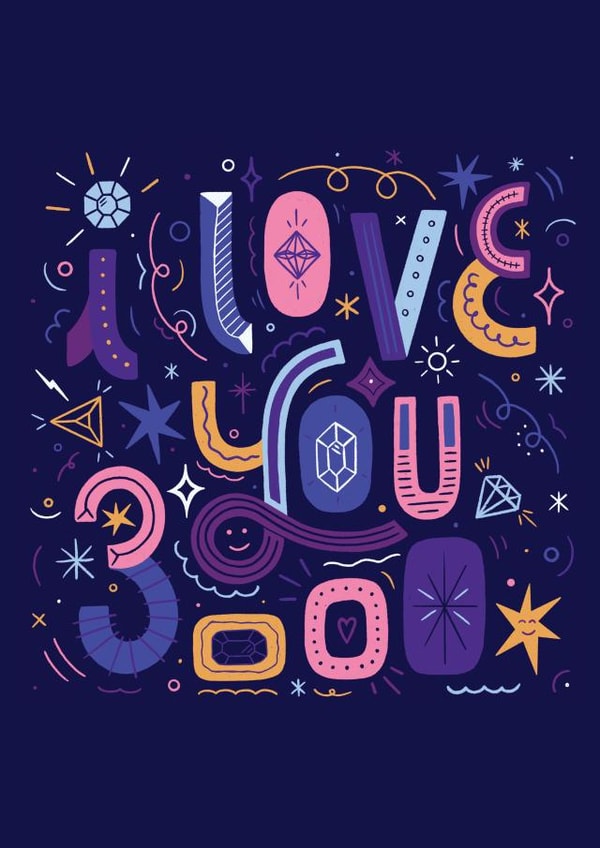 I Love You 3000 Valentine's Card created by Lucy Llewellyn