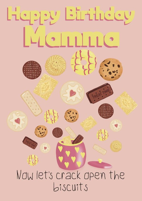 A happy birthday Mamma biscuit card created by Rosie bees craft box