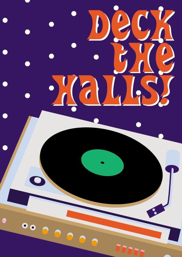 Deck The Halls Record Player Card created by The Fidorium