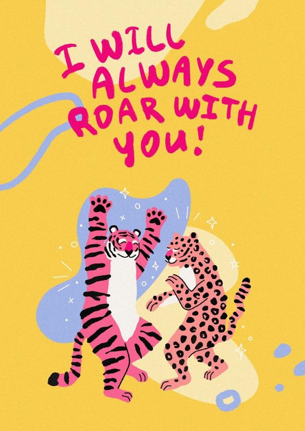 Supportive Friendship Card with a Dancing Tiger created by Katerina Kilaniants