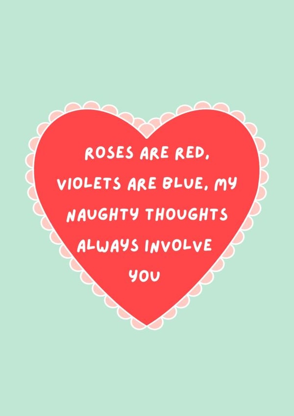 Roses are Red Valentines, anniversary, boyfriend, for girlfriend, naughty, funny created by By Emma Dearling