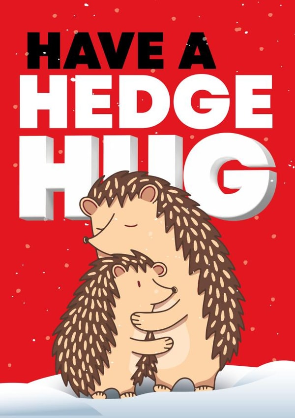 HAVE A HEDGE HUG | Fun Cute Winter/Christmas Card created by WITH LOVE