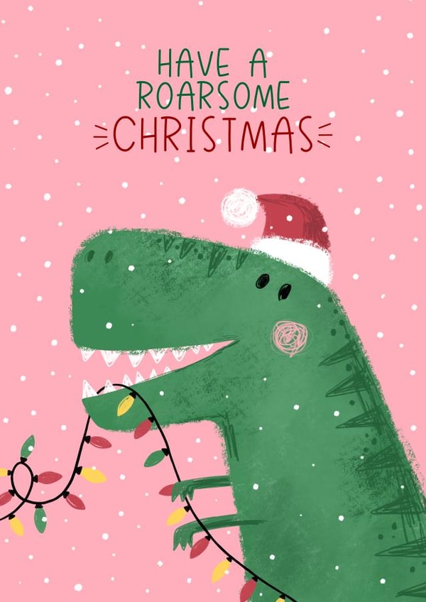 Have a roarsome Christmas! Christmas dinosaur created by Nadya Barkova