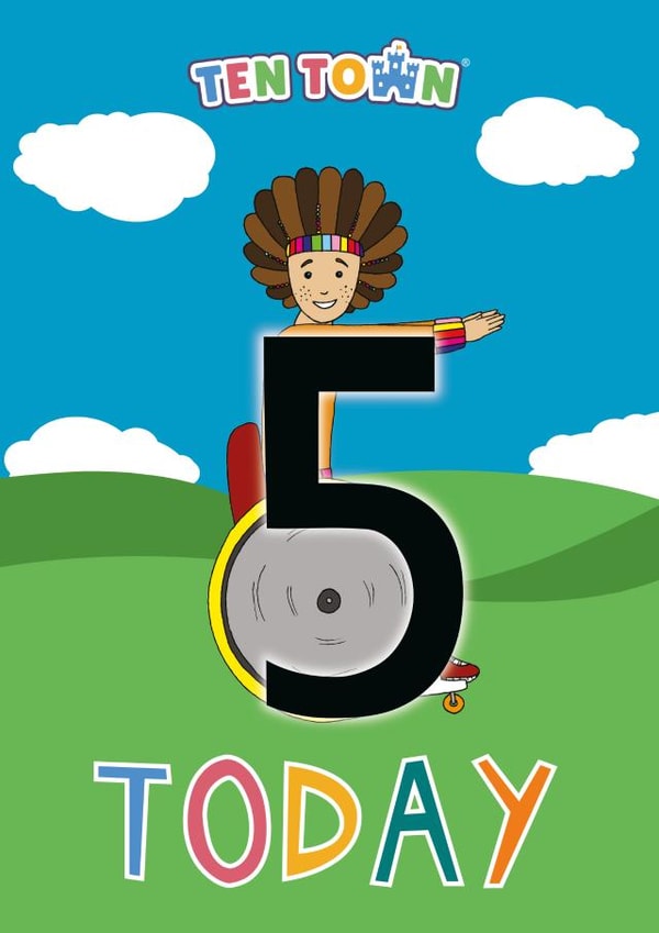 Fiona Five 5th birthday card created by Ten Town