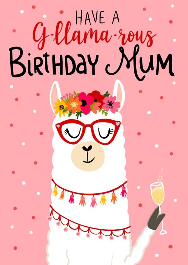 Glam Llama Birthday Card for Mum created by Fox Card Co