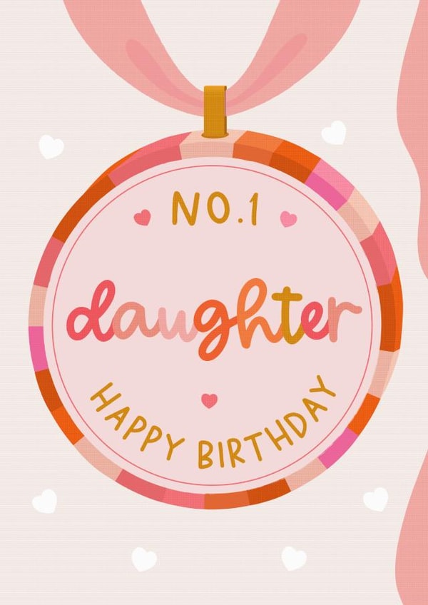 Happy Birthday Daughter Medal Card created by The Pattern Press