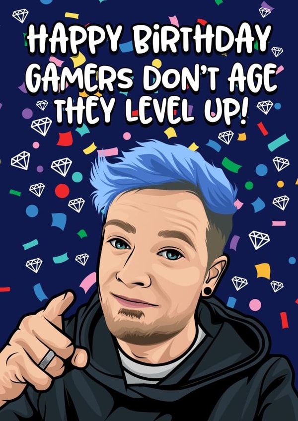 Dan TDM Birthday Card - Gamers don't age they level up created by IWLT