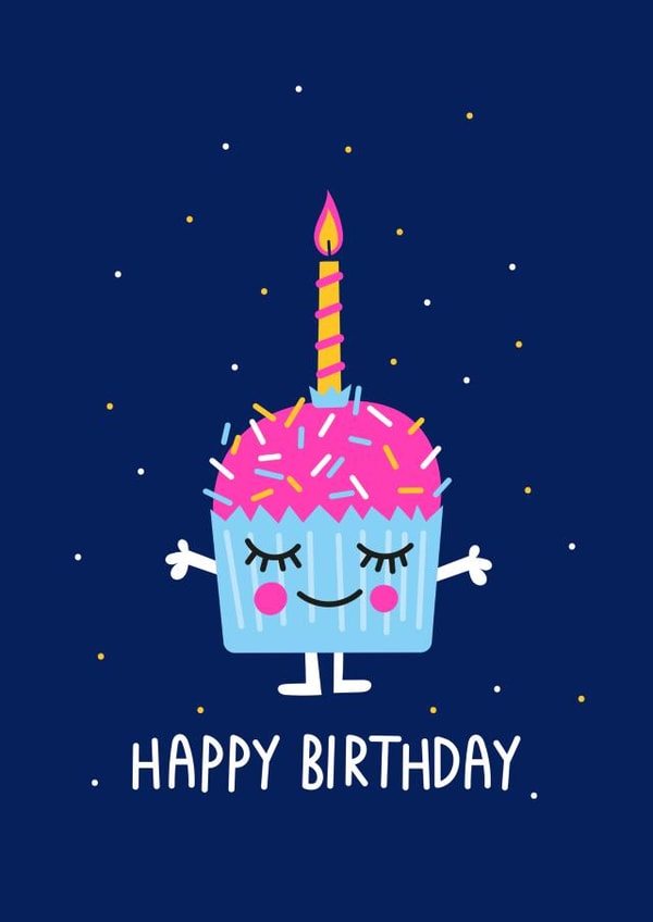 CUTE CUPCAKE HAPPY BIRTHDAY CARD created by HAPPY