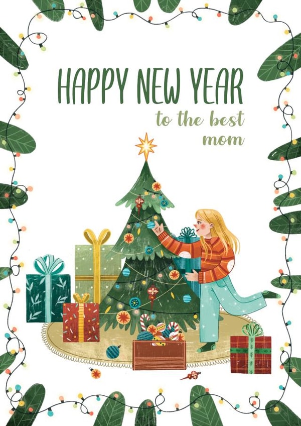 Happy New Year to the best mom card created by Bogdana Lazarieva
