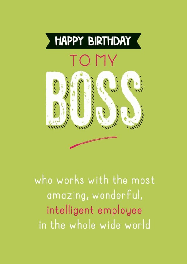 Funny Birthday card for Boss created by Silly Prints