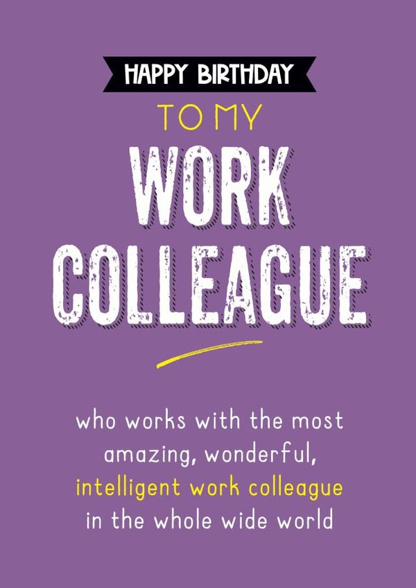 Funny birthday card for work colleague created by Silly Prints