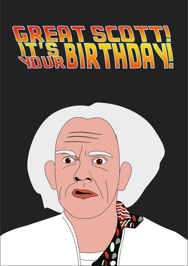Back to the Future Birthday Card created by Drapeau art et design