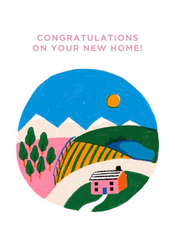 Pretty Countryside New Home Card - Congratulations On Your New Home created by Philippa Coules