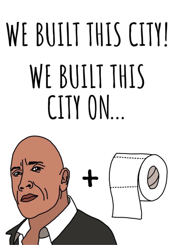 We built this city! We built this city on rock and roll created by Cowpat Designs