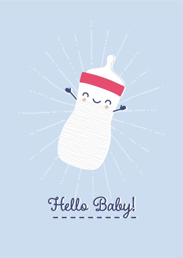 New Baby Card with Cute Milk Bottle created by Small Dots