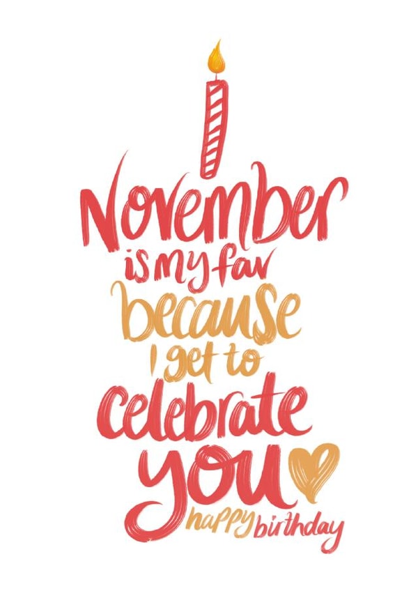 November Favourite Birthday Card created by intruekirstyle