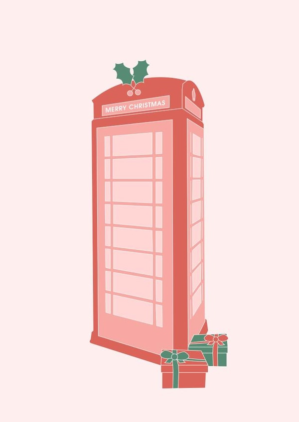 London Phone Box Christmas Card created by Kate Fulford