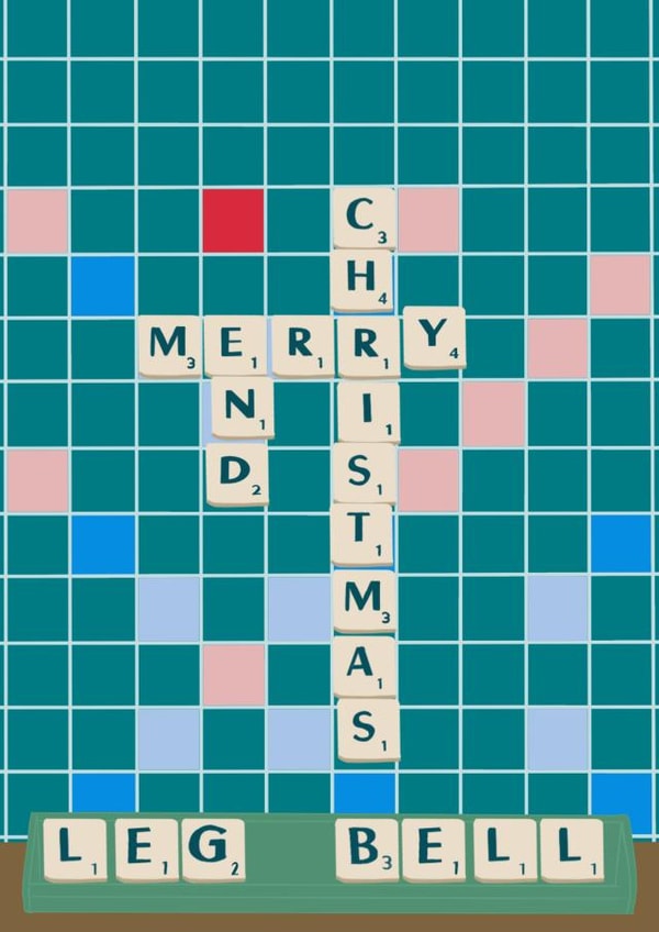 Funny Scrabble themed Christmas card  created by StuArt