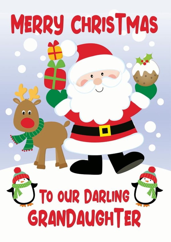 Merry Christmas to our darling Grandaughter cute Christmas Card created by Krimbles