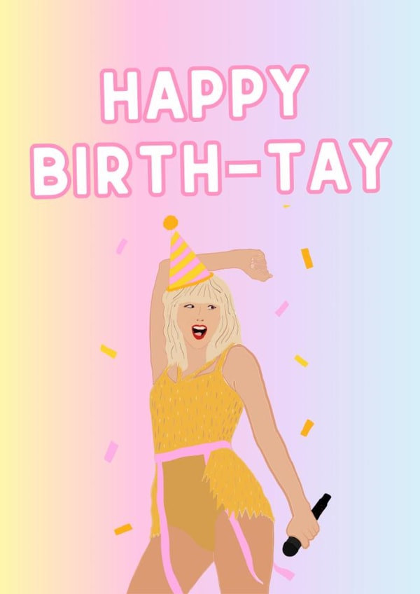 Happy Birth-Tay - Taylor Swift Birthday Card created by Molly Cards UK
